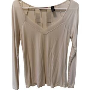 Red by BKE Long Sleeve Shirt Women's Size Small Cream Boho Indie Casual